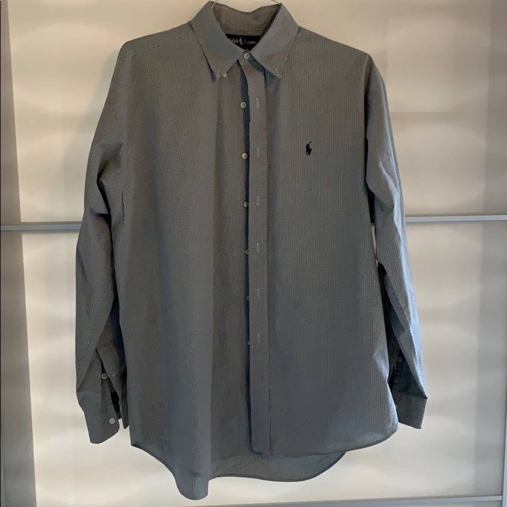 Plaid polo button up shirt